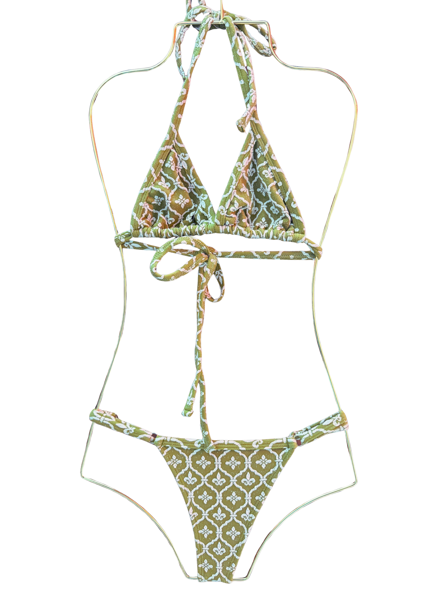 Green Jacquard Tan Bottom