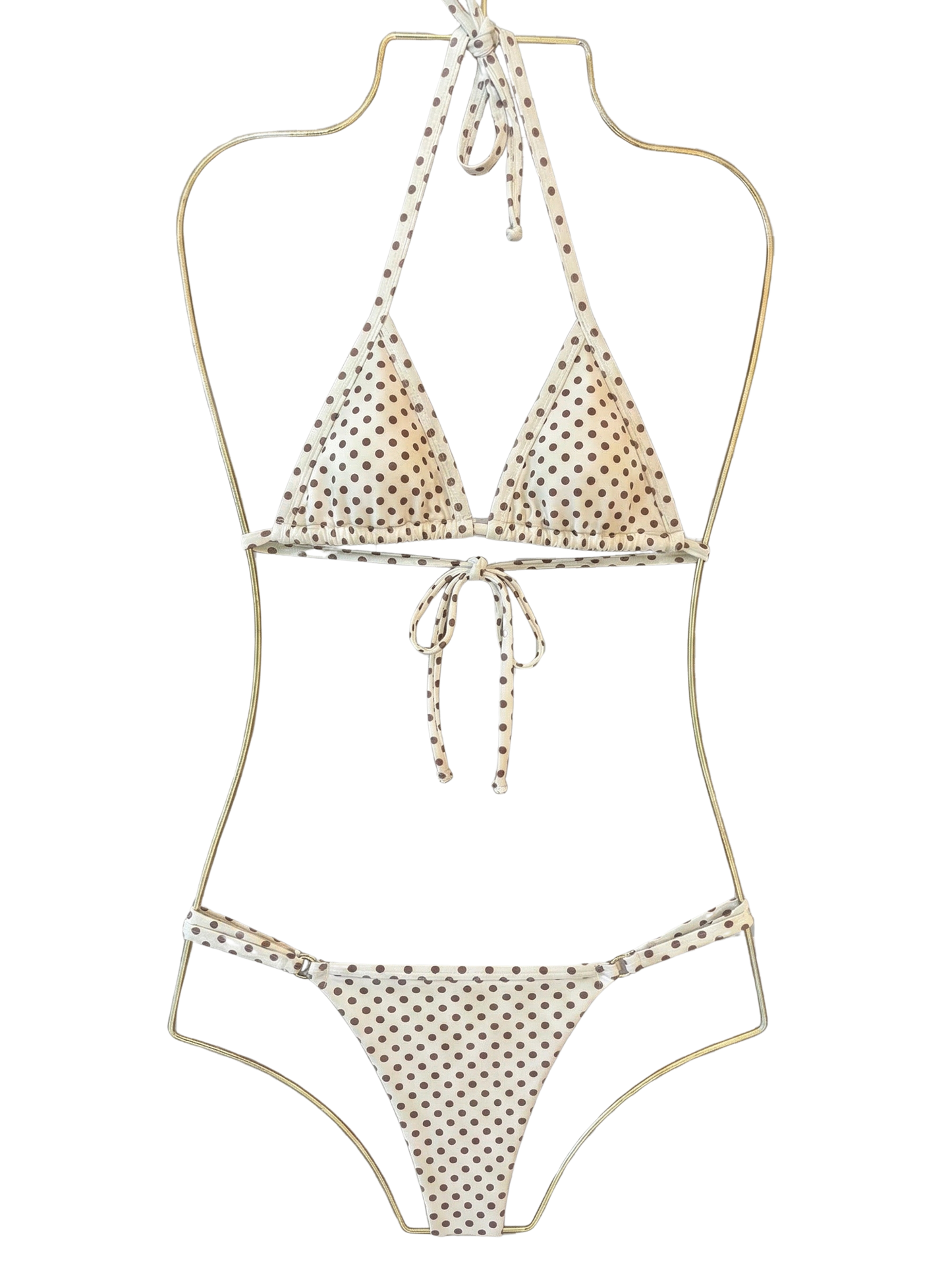 White Polka Dot Tan Top