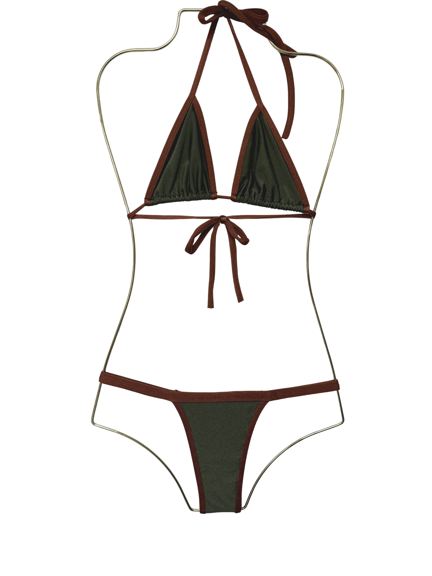 Brown Navy Green Fita Bikini