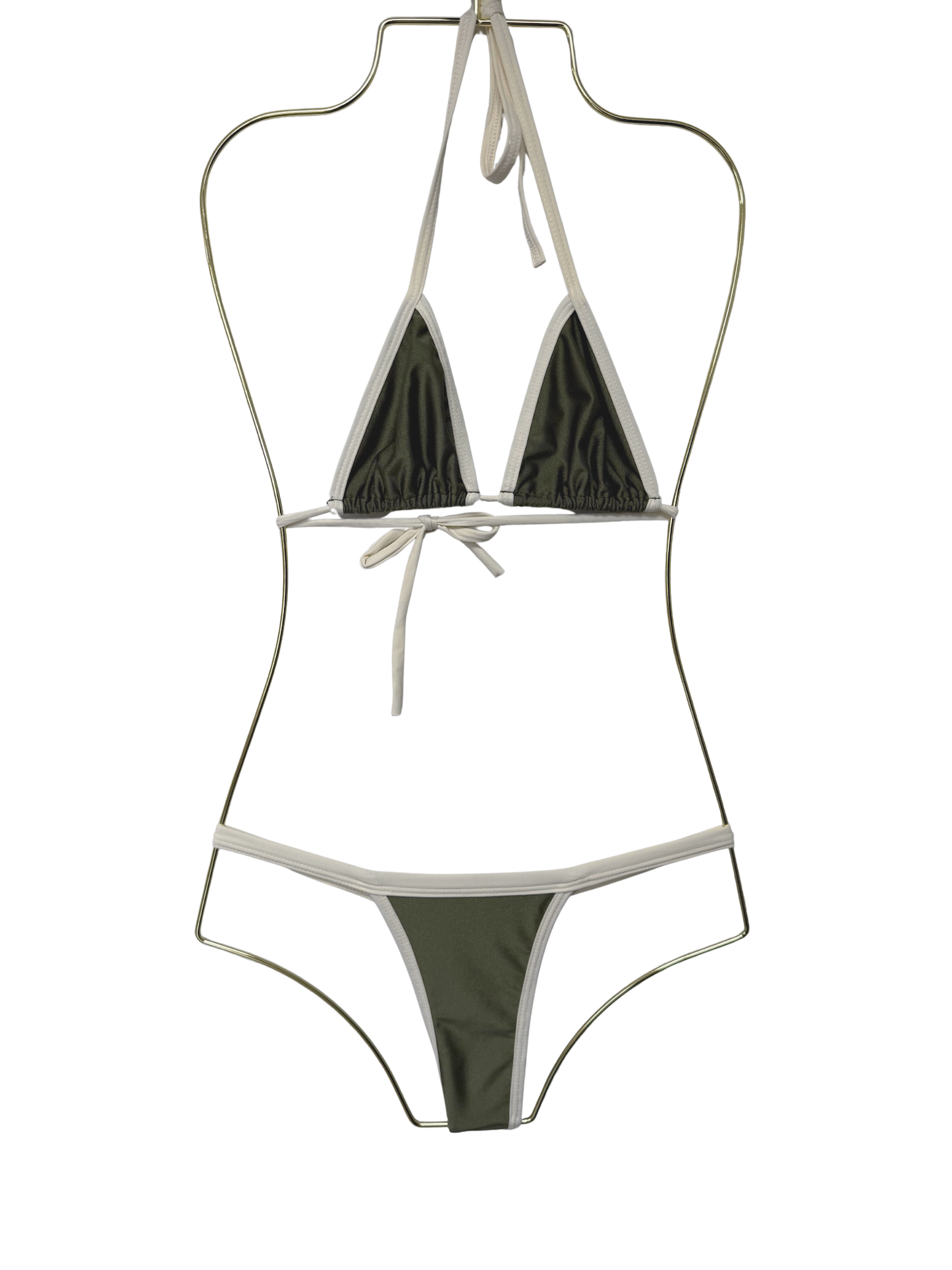 White Navy Green Fita Bikini