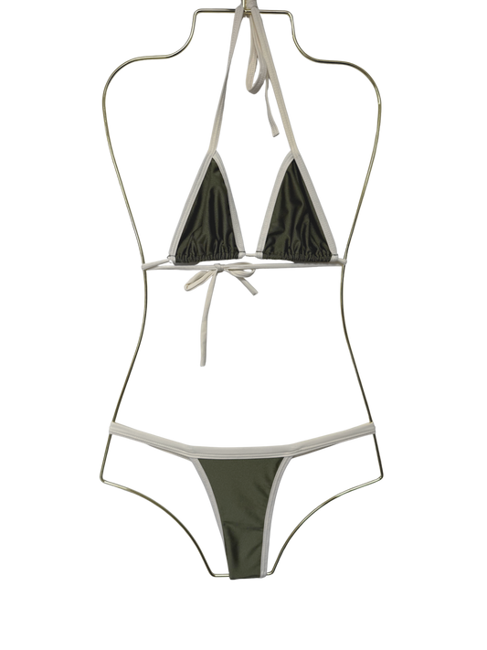 White Navy Green Fita Bikini