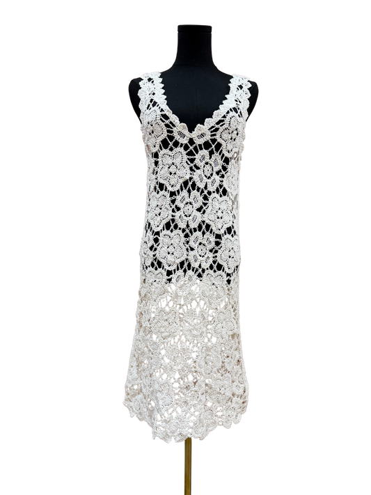 White Crochet Beach Dress