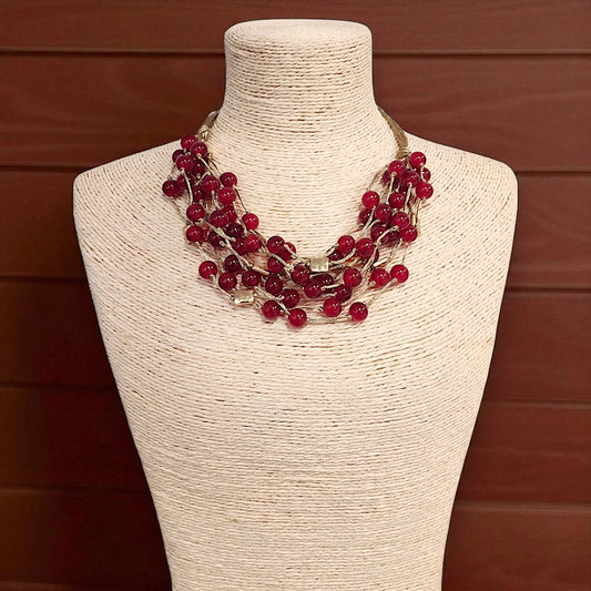 Pomegranate Multi Strand Necklace