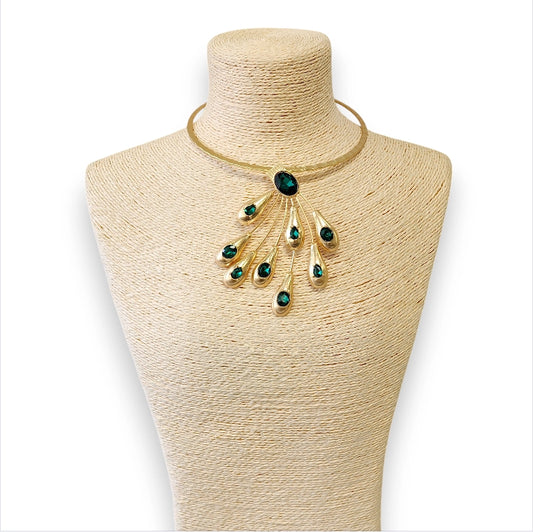 Emerald Tears Sculpted Necklace