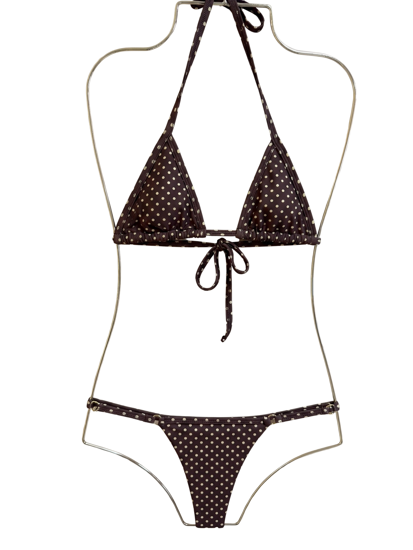 Brown Polka Dot Tan Bottom