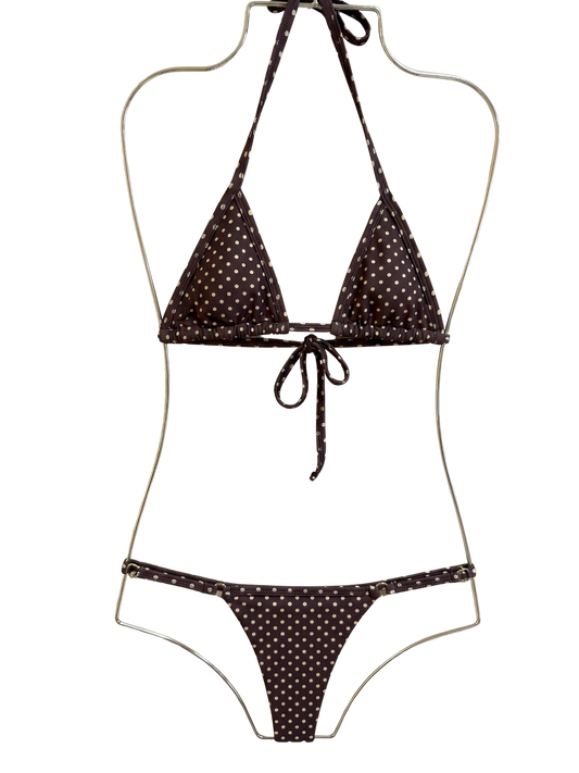Brown Polka Dot Tan Bottom