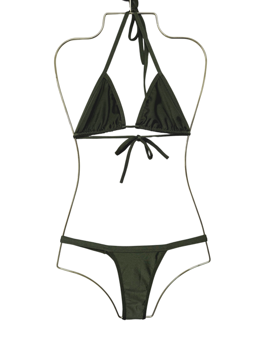 Navy Green Fita Bikini