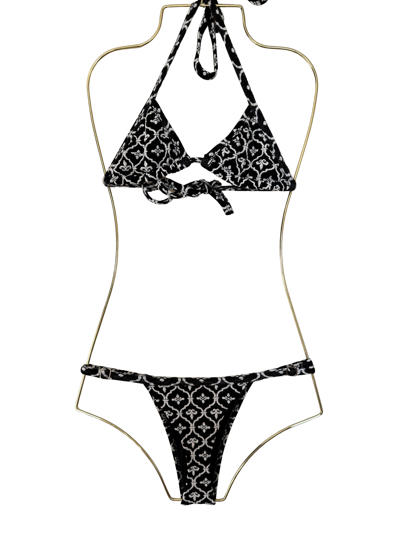 Black Jacquard Tan Bottom