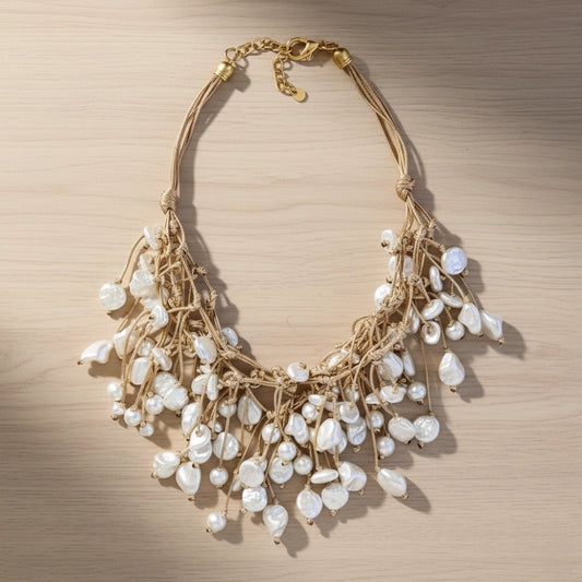 Pearl Bib Boho Necklace